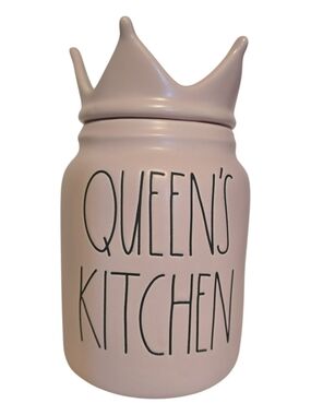 RAE DUNN Queen's Kitchen Pink Ceramic Canister with Crown Lid